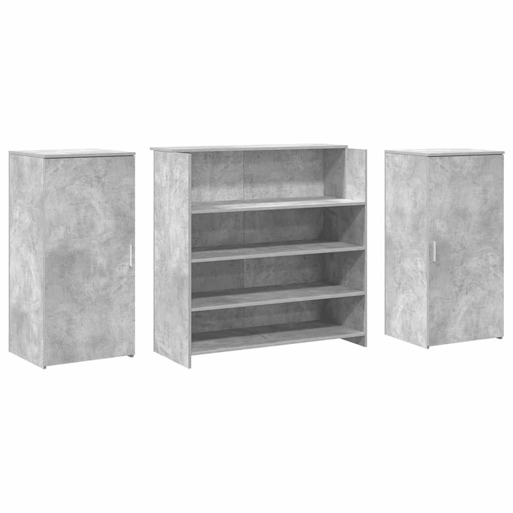 Reception Desk Concrete Gray 200x50x103.5 cm Wood-based Material