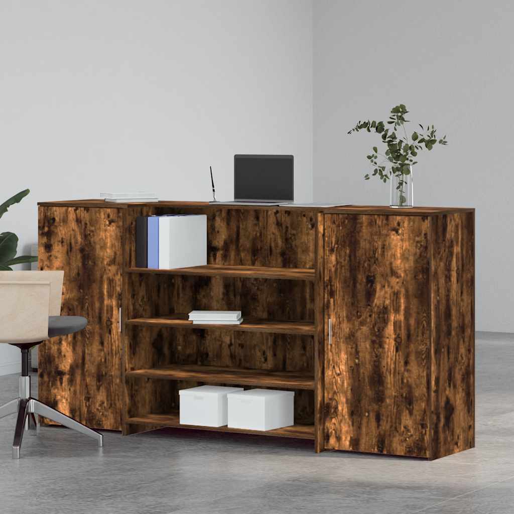 Reception counter Smoked oak 200x50x103.5 cm Wood-based material