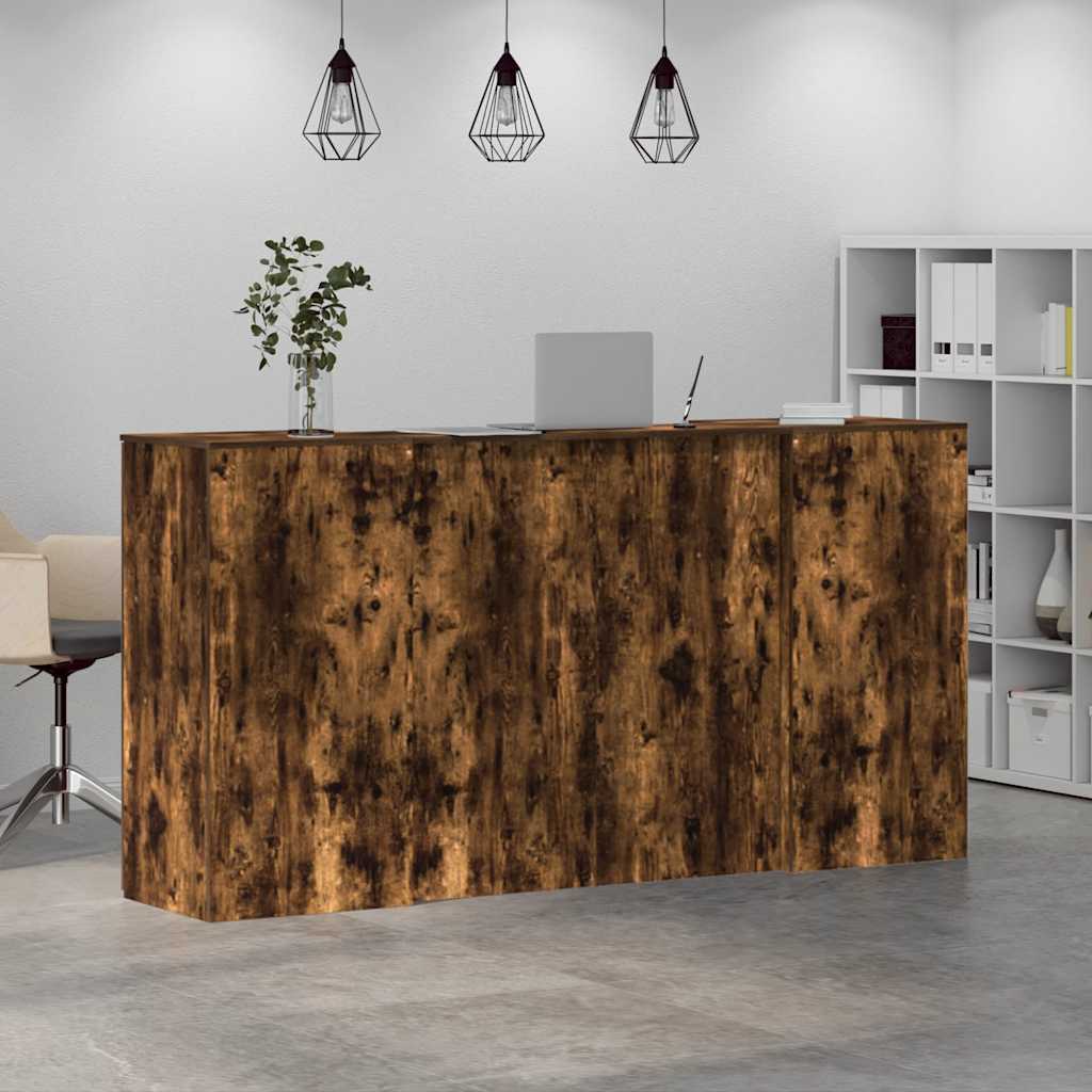 Reception counter Smoked oak 200x50x103.5 cm Wood-based material