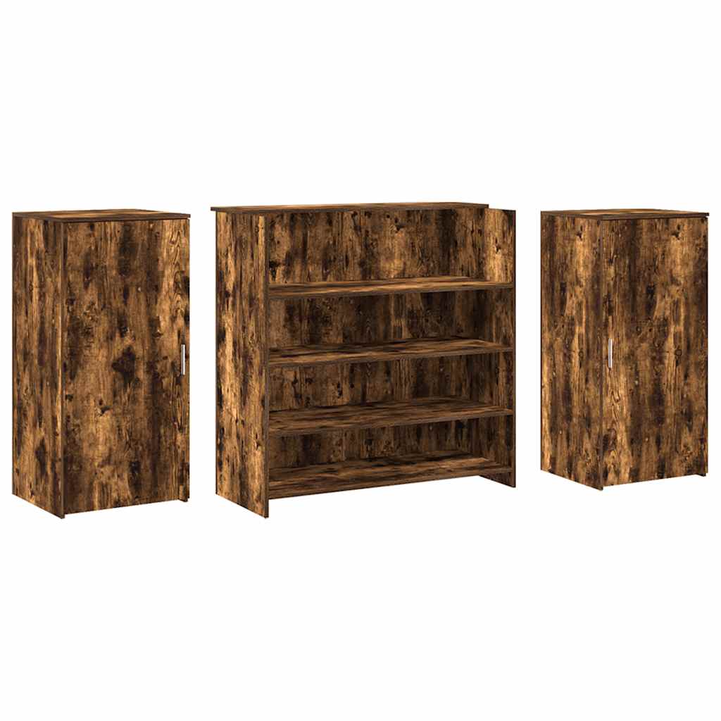 Reception counter Smoked oak 200x50x103.5 cm Wood-based material