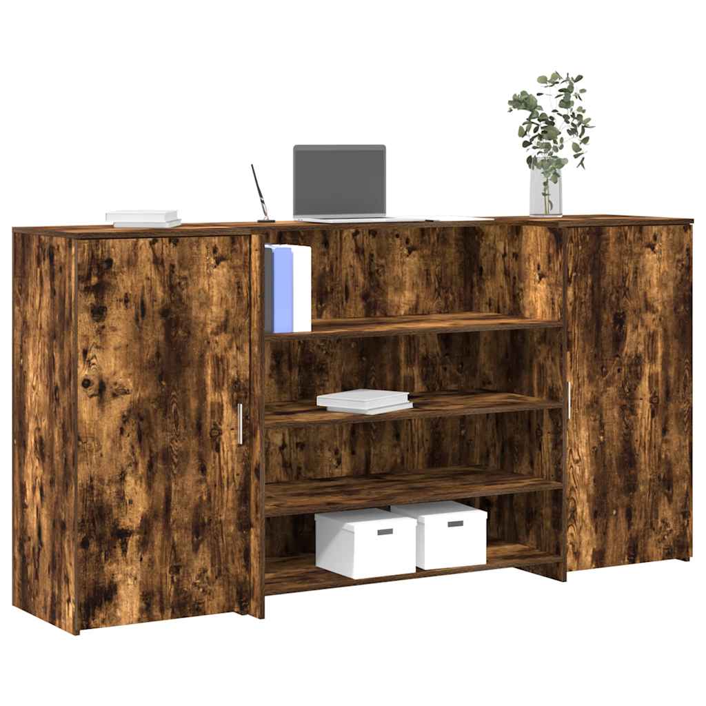 Reception counter Smoked oak 200x50x103.5 cm Wood-based material