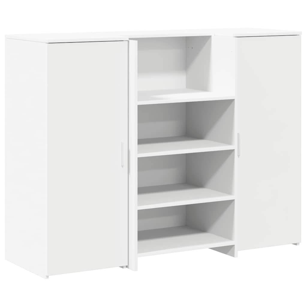 Reception Counter White 135x50x103.5 cm Wood-based Material