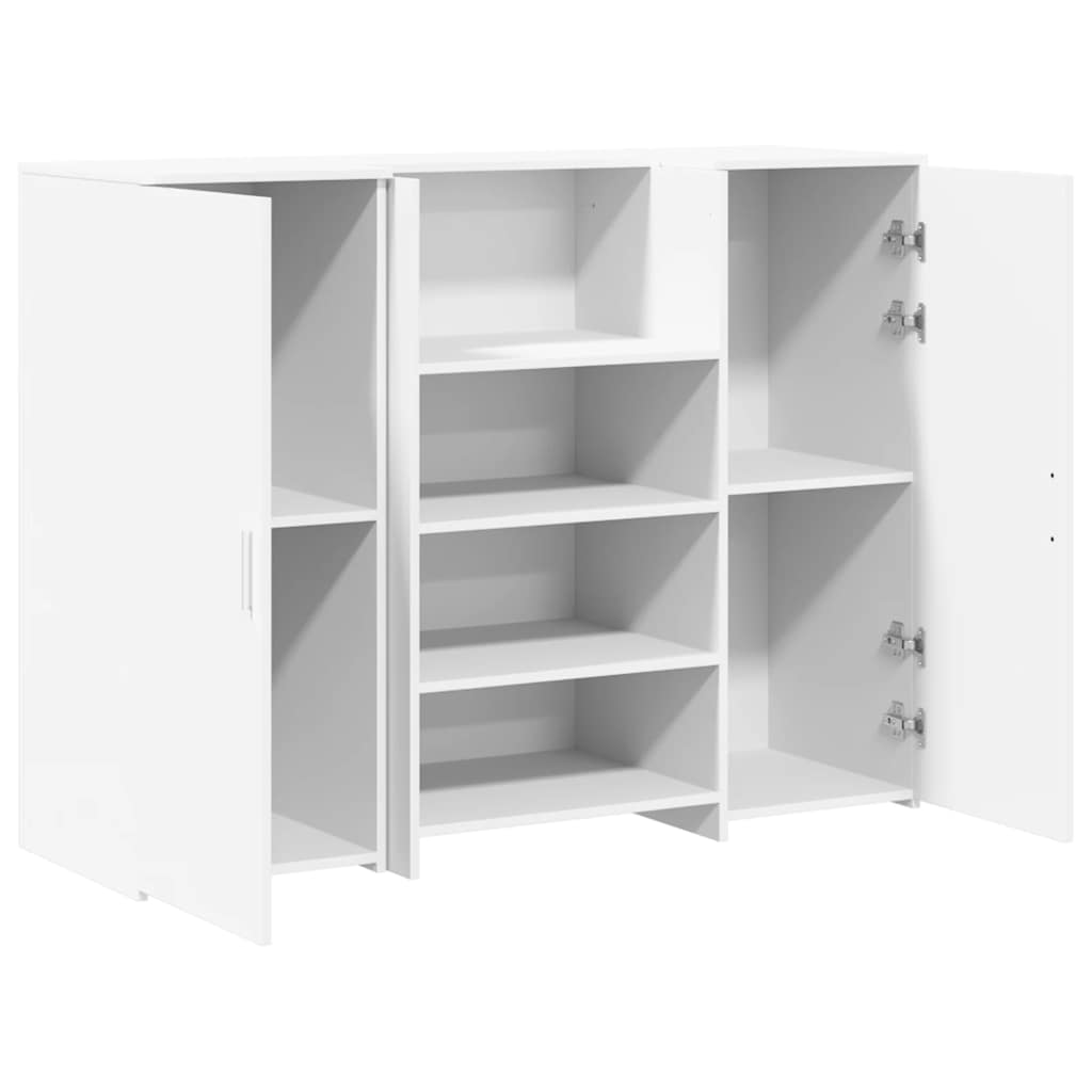 Reception Counter White 135x50x103.5 cm Wood-based Material