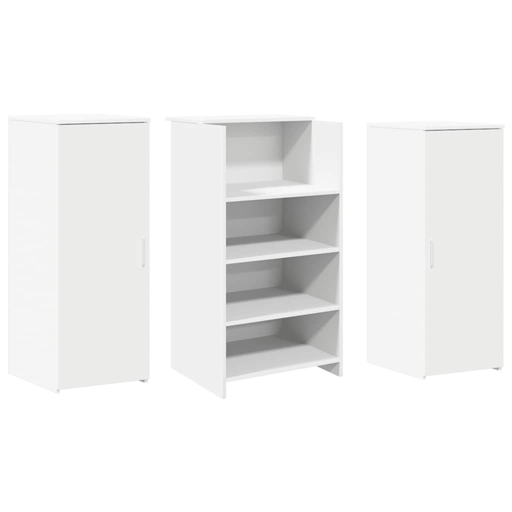 Reception Counter White 135x50x103.5 cm Wood-based Material