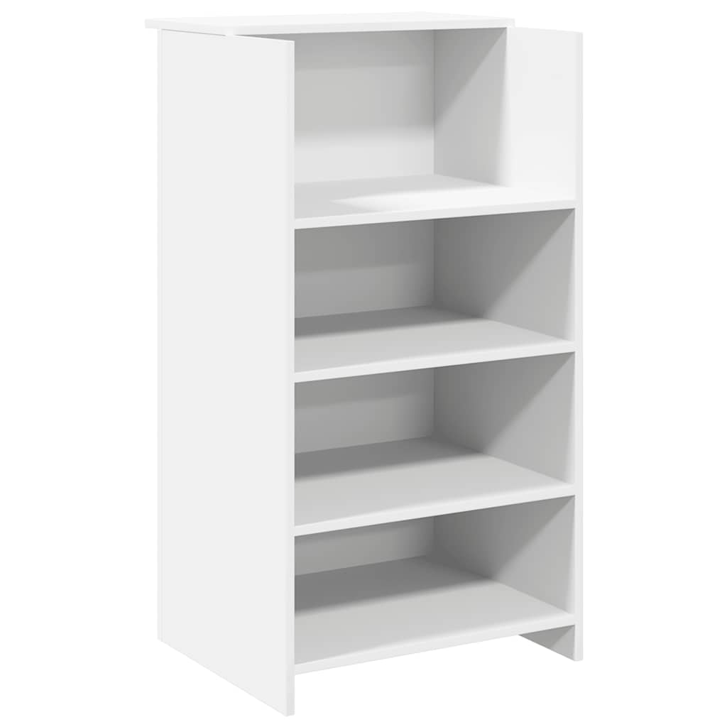 Reception Counter White 135x50x103.5 cm Wood-based Material