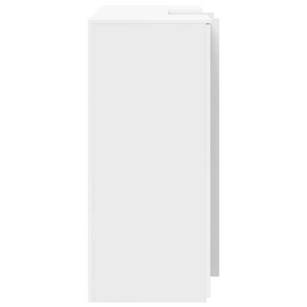 Reception Counter White 135x50x103.5 cm Wood-based Material