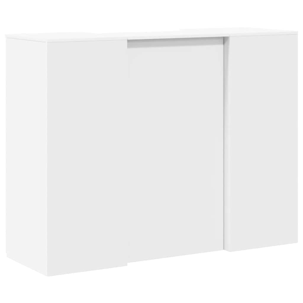 Reception Counter White 135x50x103.5 cm Wood-based Material