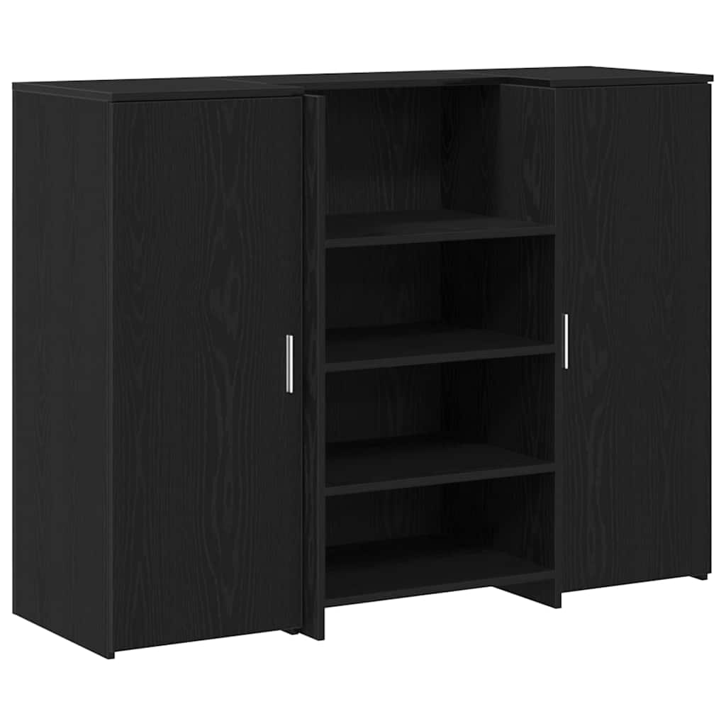 Empfangstheke Schwarz Eichen-Optik 135x50x103,5cm Holzwerkstoff
