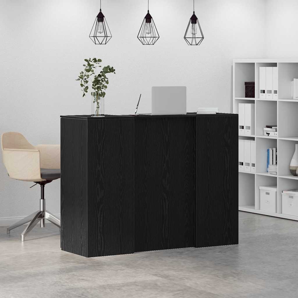 Empfangstheke Schwarz Eichen-Optik 135x50x103,5cm Holzwerkstoff
