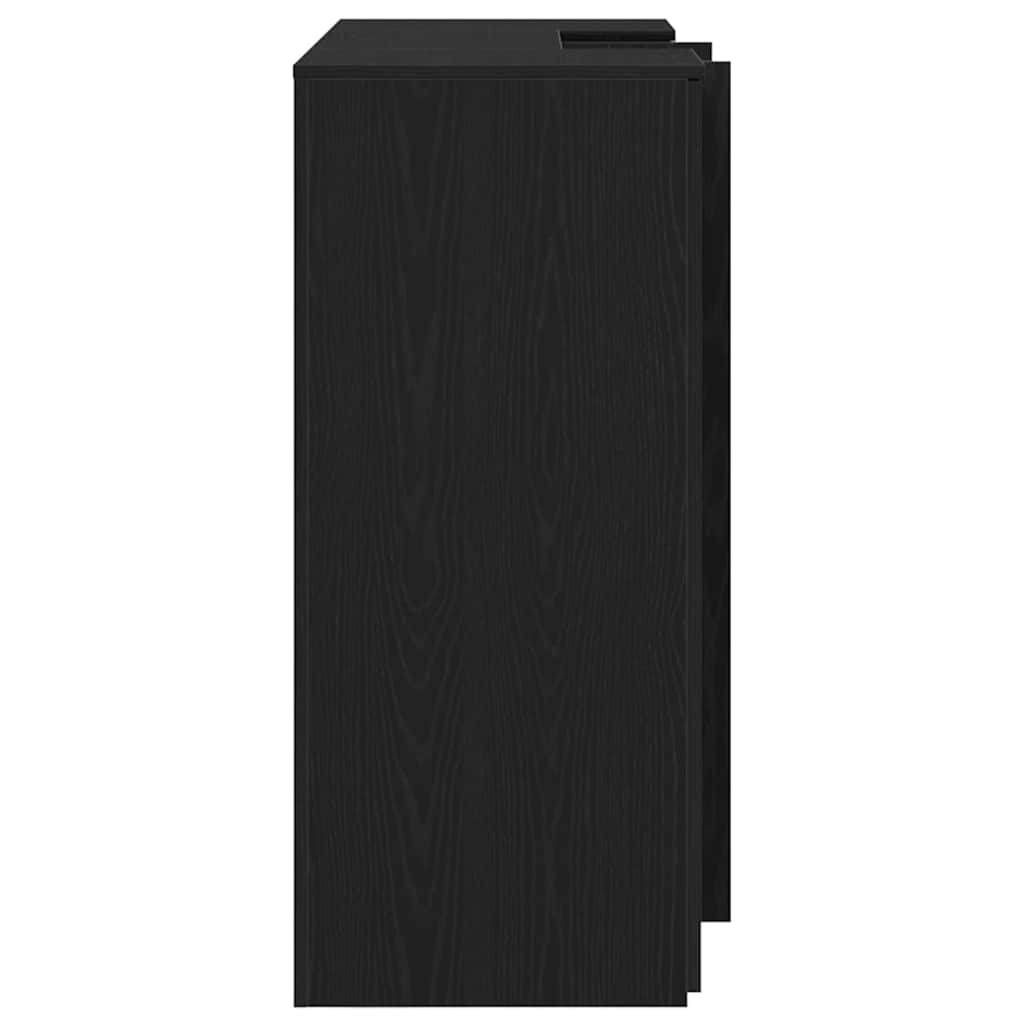 Empfangstheke Schwarz Eichen-Optik 135x50x103,5cm Holzwerkstoff