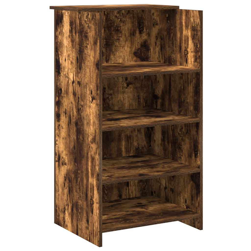 Reception desk smoked oak 135x50x103.5 cm wood-based material