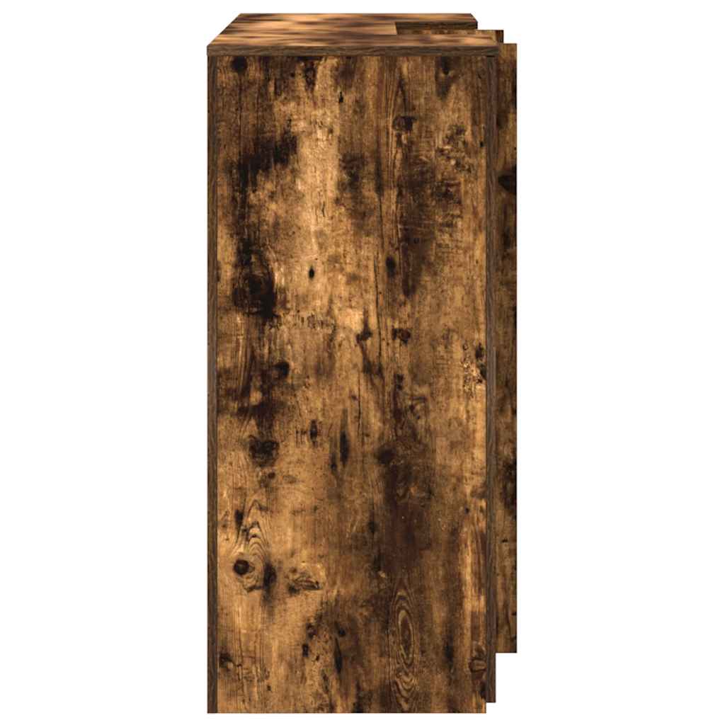 Reception desk smoked oak 135x50x103.5 cm wood-based material