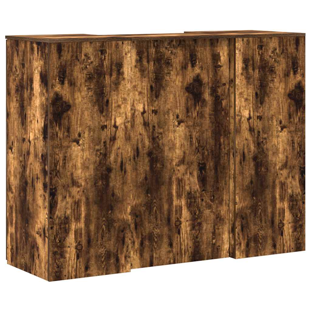 Reception desk smoked oak 135x50x103.5 cm wood-based material