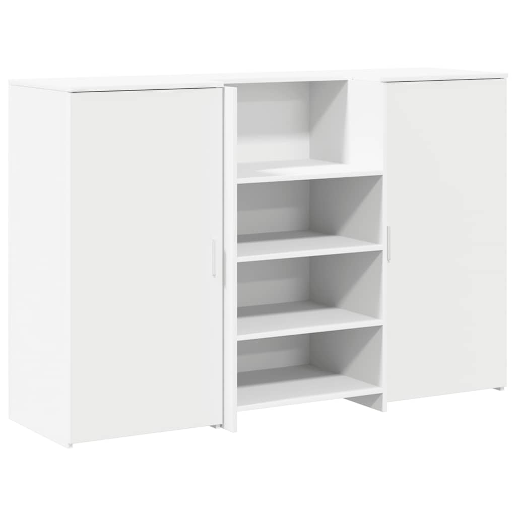 Reception Desk White 155x50x103.5 cm Wood-based material