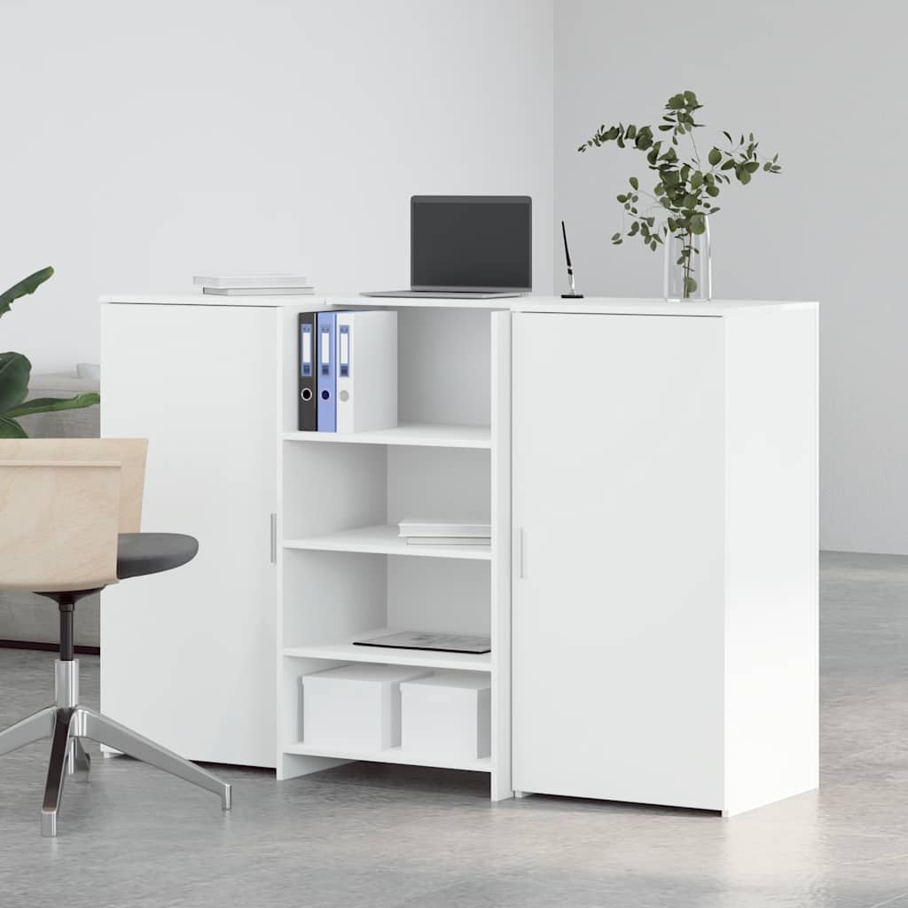 Reception Desk White 155x50x103.5 cm Wood-based material