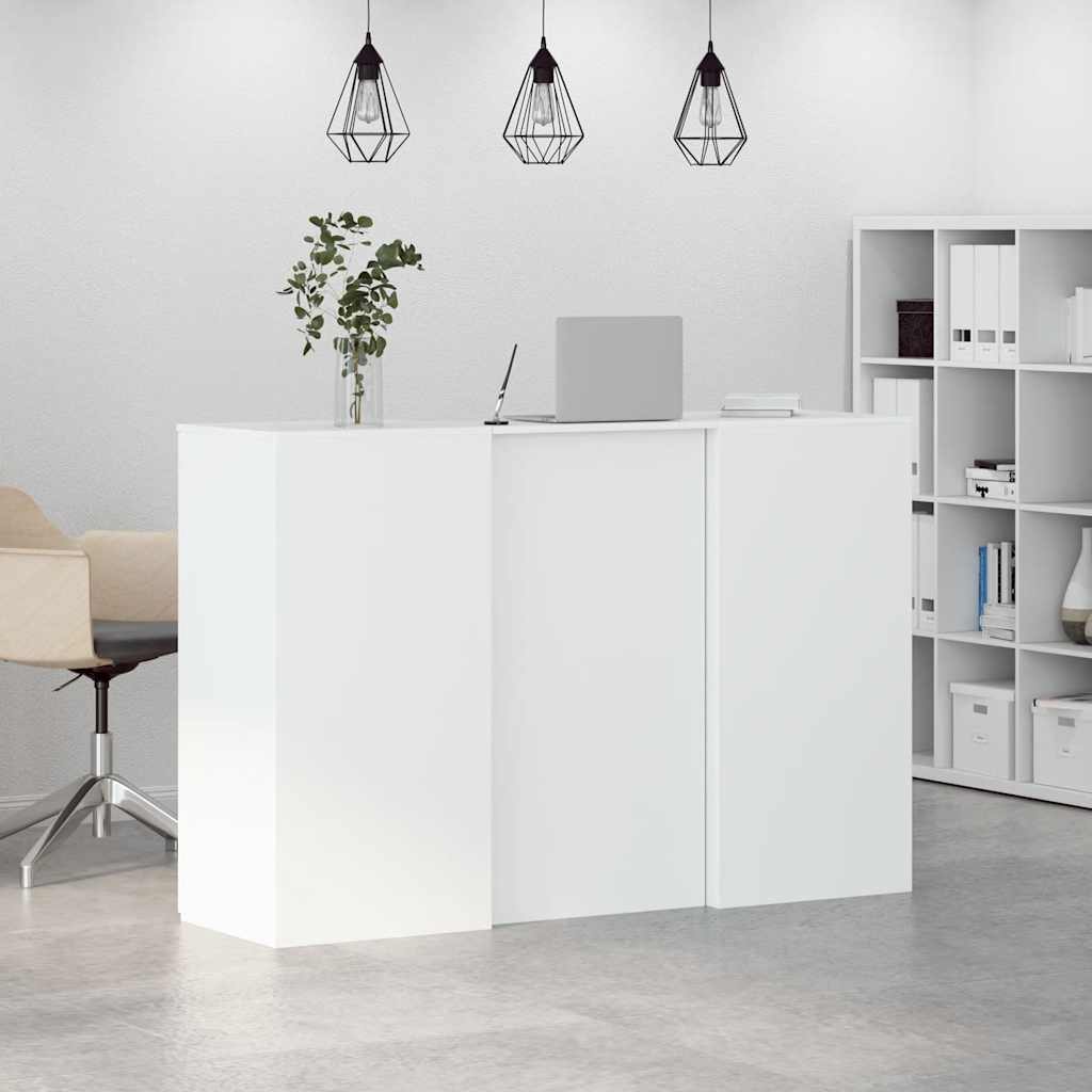 Reception Desk White 155x50x103.5 cm Wood-based material