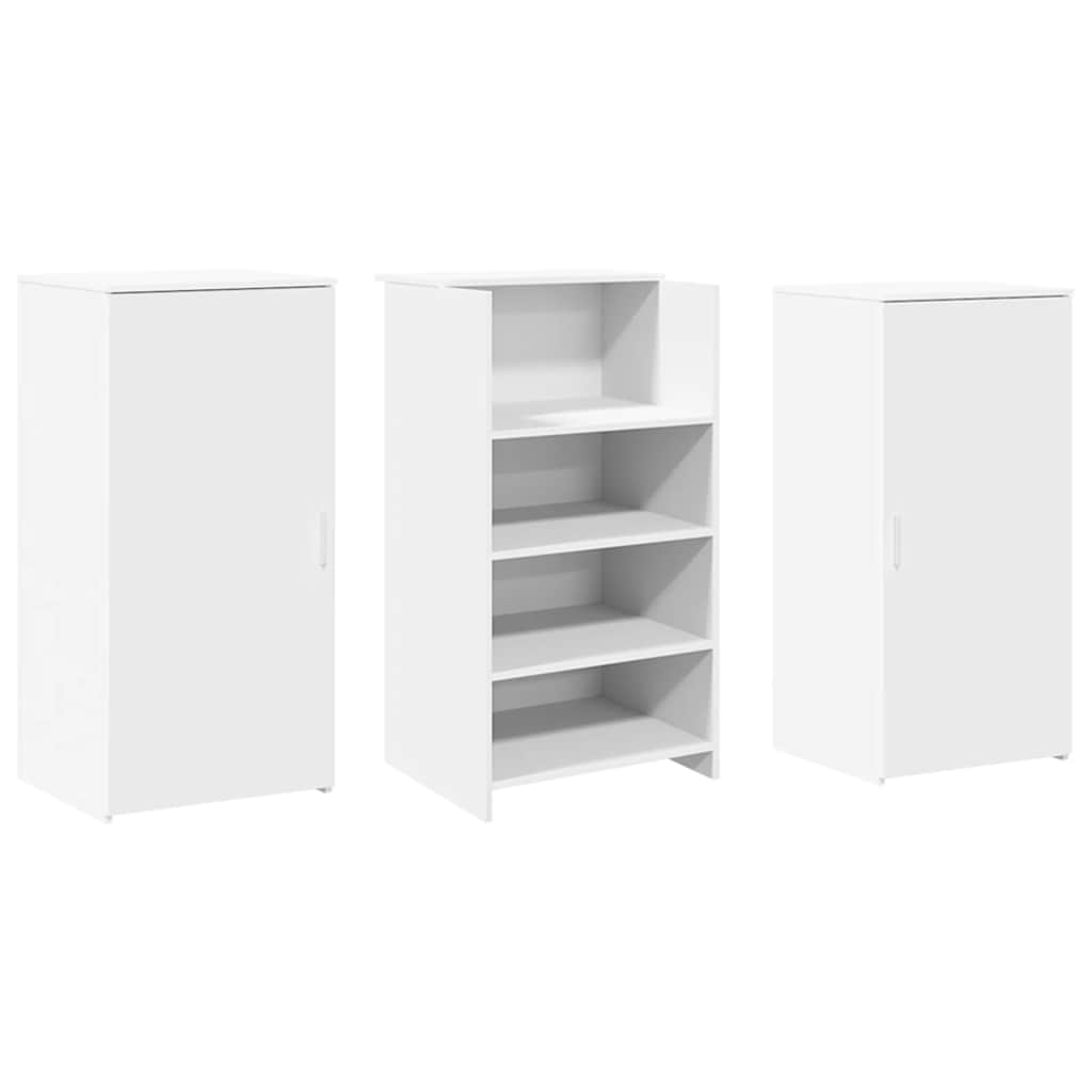 Reception Desk White 155x50x103.5 cm Wood-based material