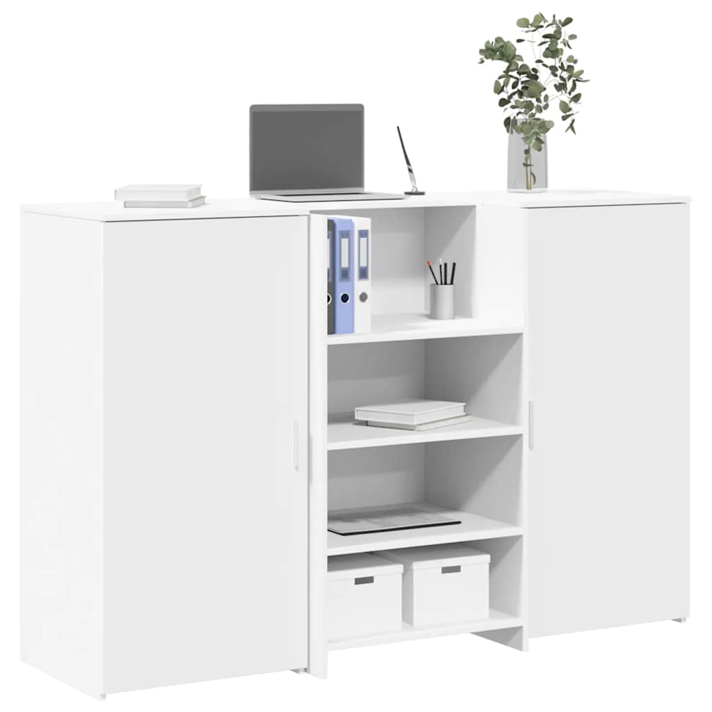 Reception Desk White 155x50x103.5 cm Wood-based material