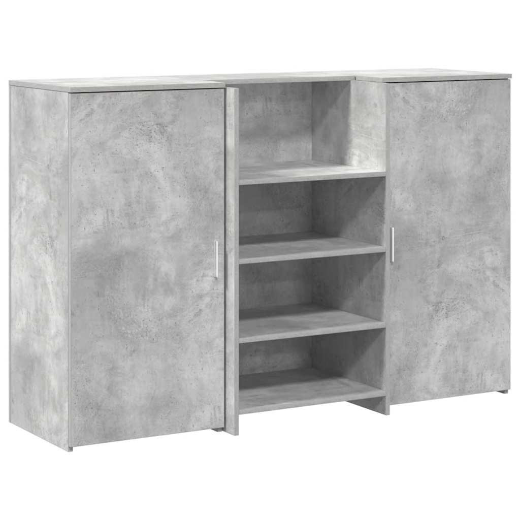 Reception Desk Concrete Gray 155x50x103.5 cm Wood Material