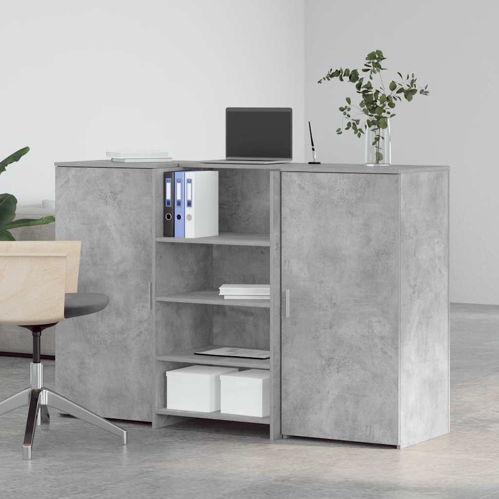 Reception Desk Concrete Gray 155x50x103.5 cm Wood Material