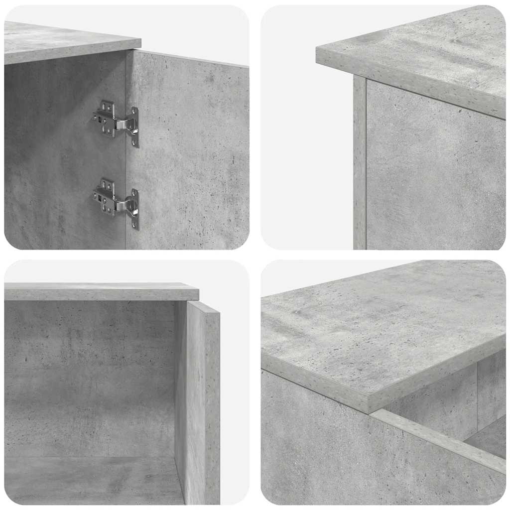 Reception Desk Concrete Gray 155x50x103.5 cm Wood Material