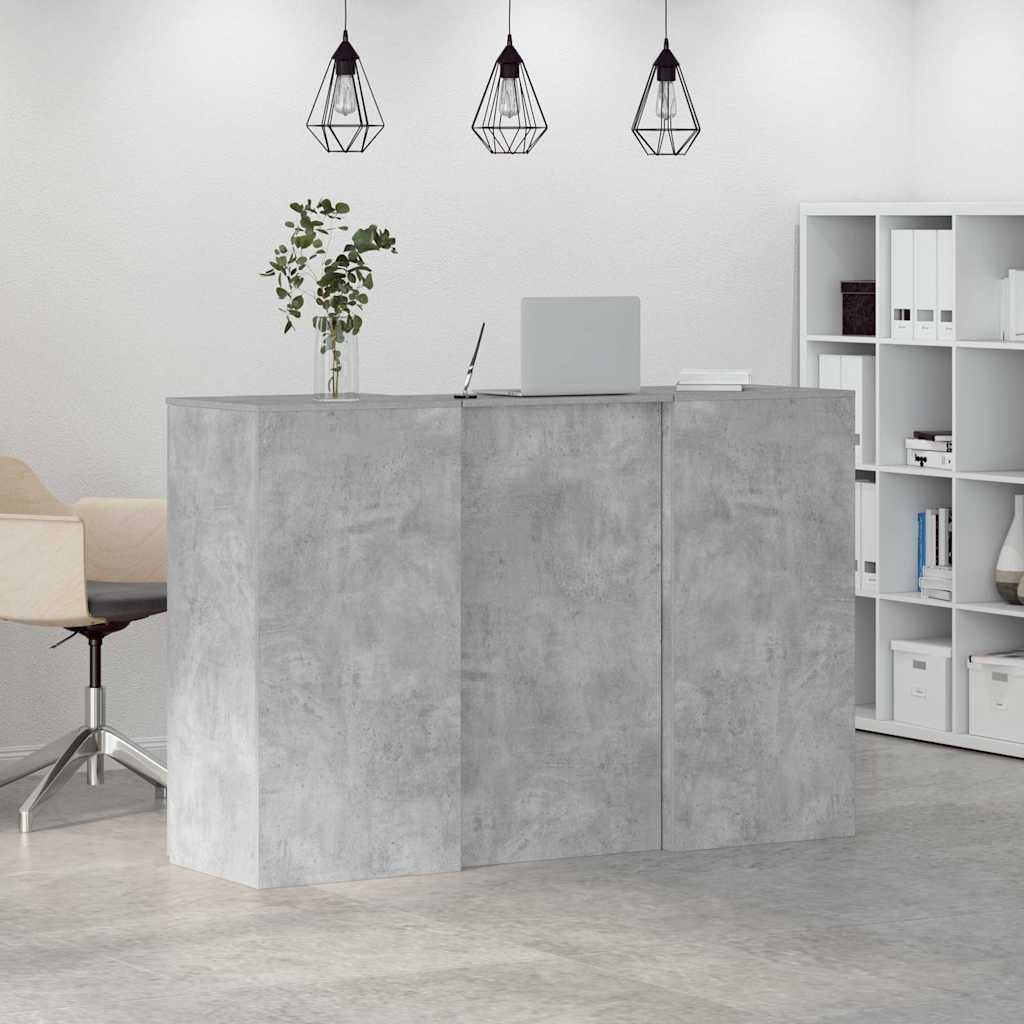 Reception Desk Concrete Gray 155x50x103.5 cm Wood Material