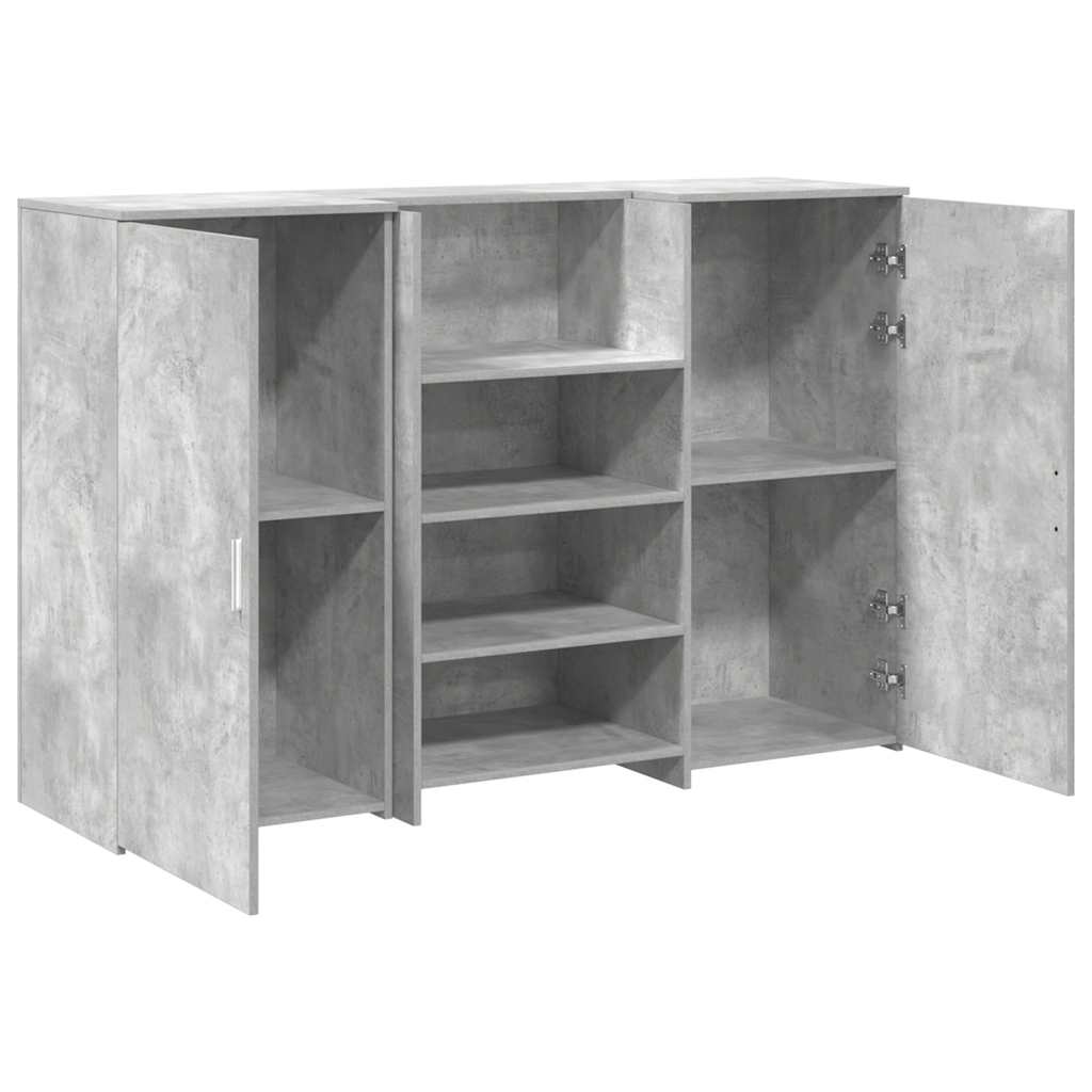 Reception Desk Concrete Gray 155x50x103.5 cm Wood Material