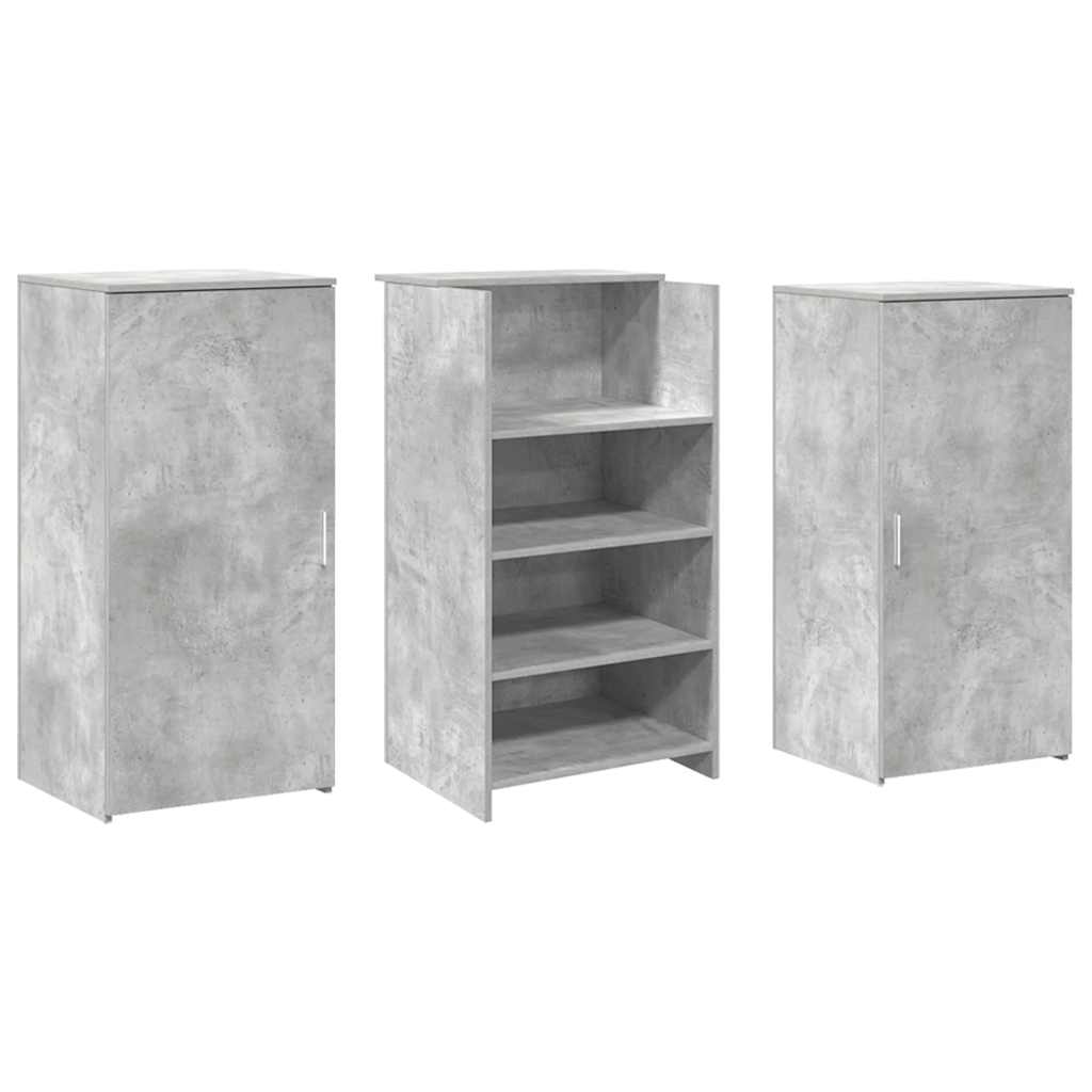 Reception Desk Concrete Gray 155x50x103.5 cm Wood Material