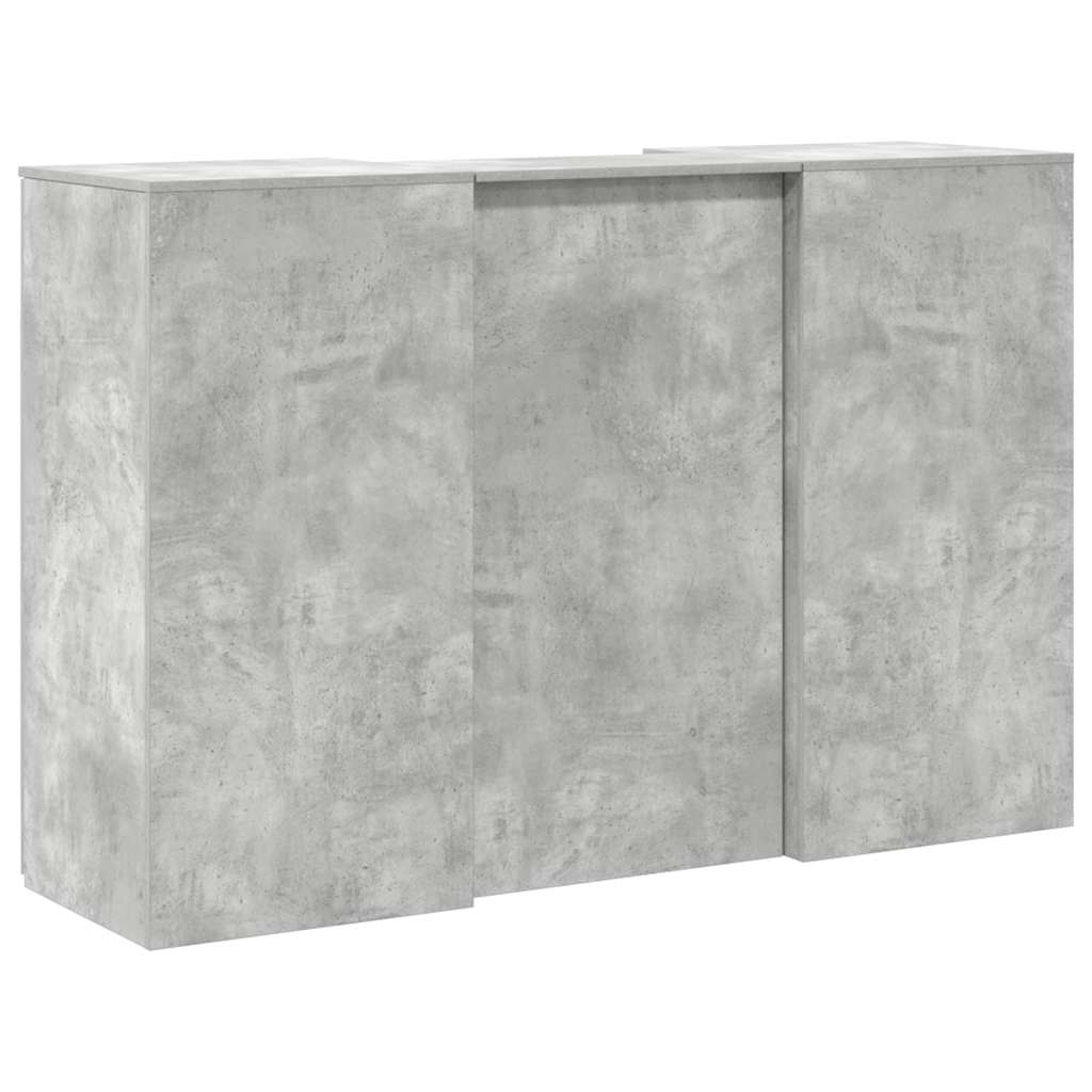 Reception Desk Concrete Gray 155x50x103.5 cm Wood Material