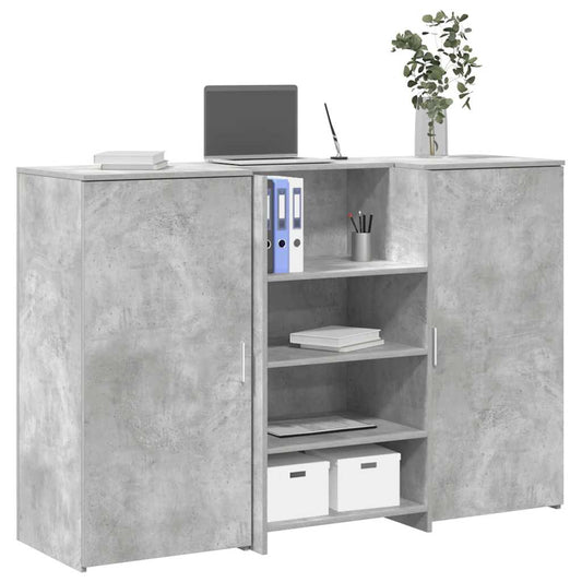 Reception Desk Concrete Gray 155x50x103.5 cm Wood Material