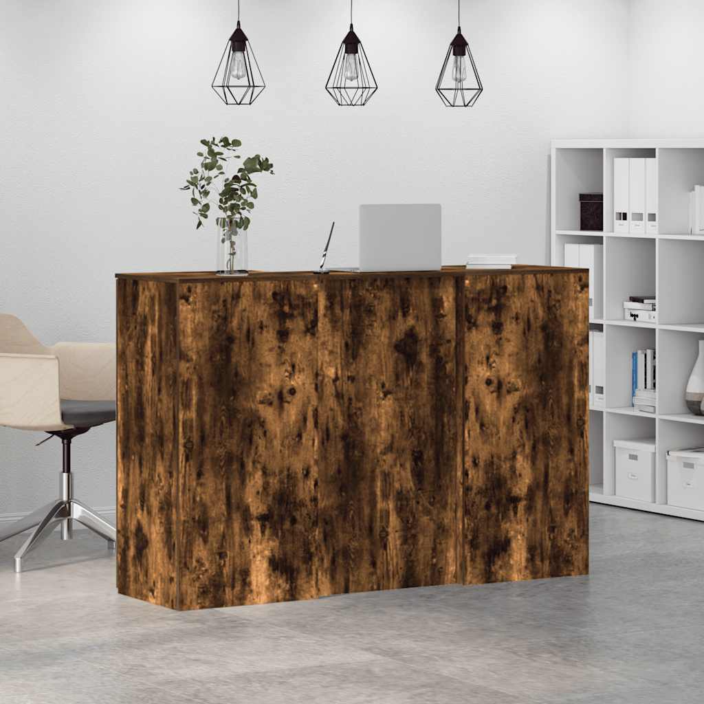 Empfangstheke Räuchereiche 155x50x103,5 cm Holzwerkstoff
