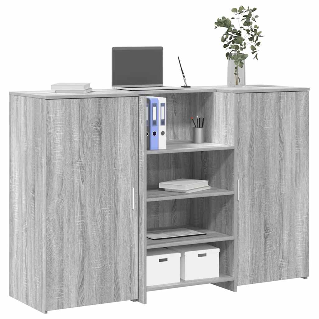 Empfangstheke Grau Sonoma 155x50x103,5 cm Holzwerkstoff