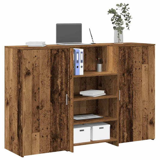 Reception Desk Reclaimed Wood Look 155x50x103.5 cm Wood-based Material