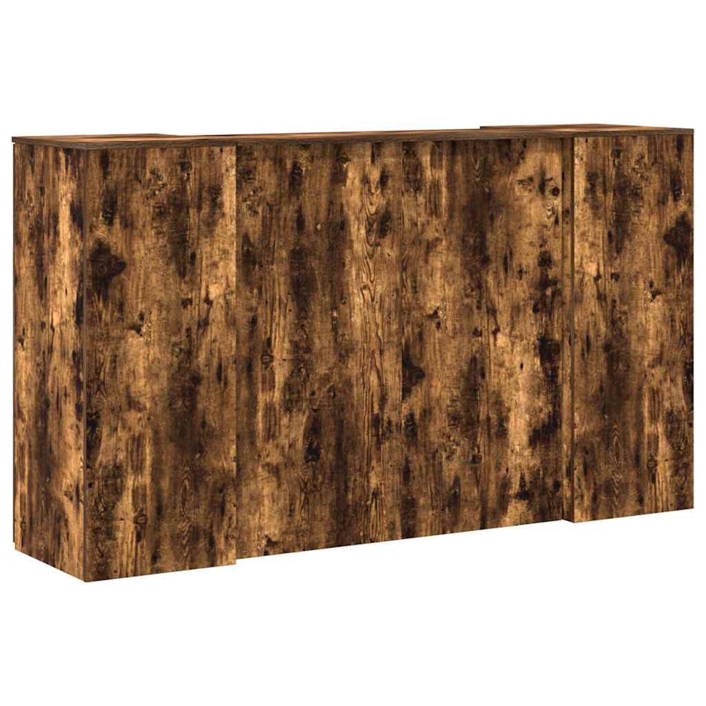 Reception desk smoked oak 180x50x103.5 cm wood-based material