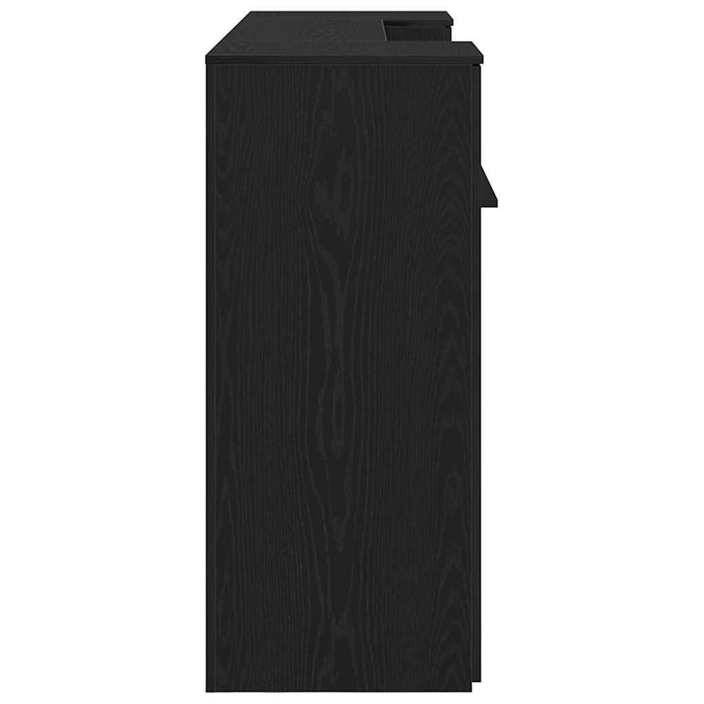 Reception Desk Black Oak Effect 200x50x103.5cm Wood Material