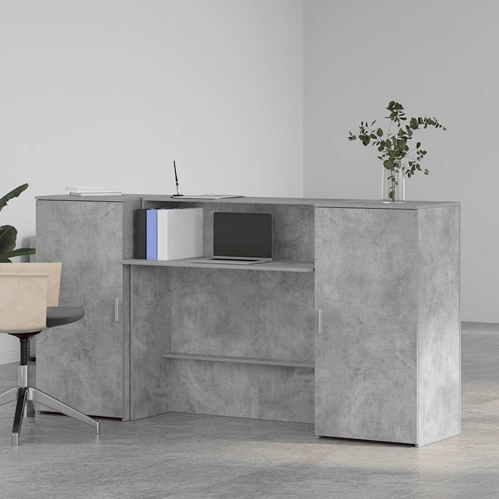 Empfangstheke Betongrau 200x50x103,5 cm Holzwerkstoff