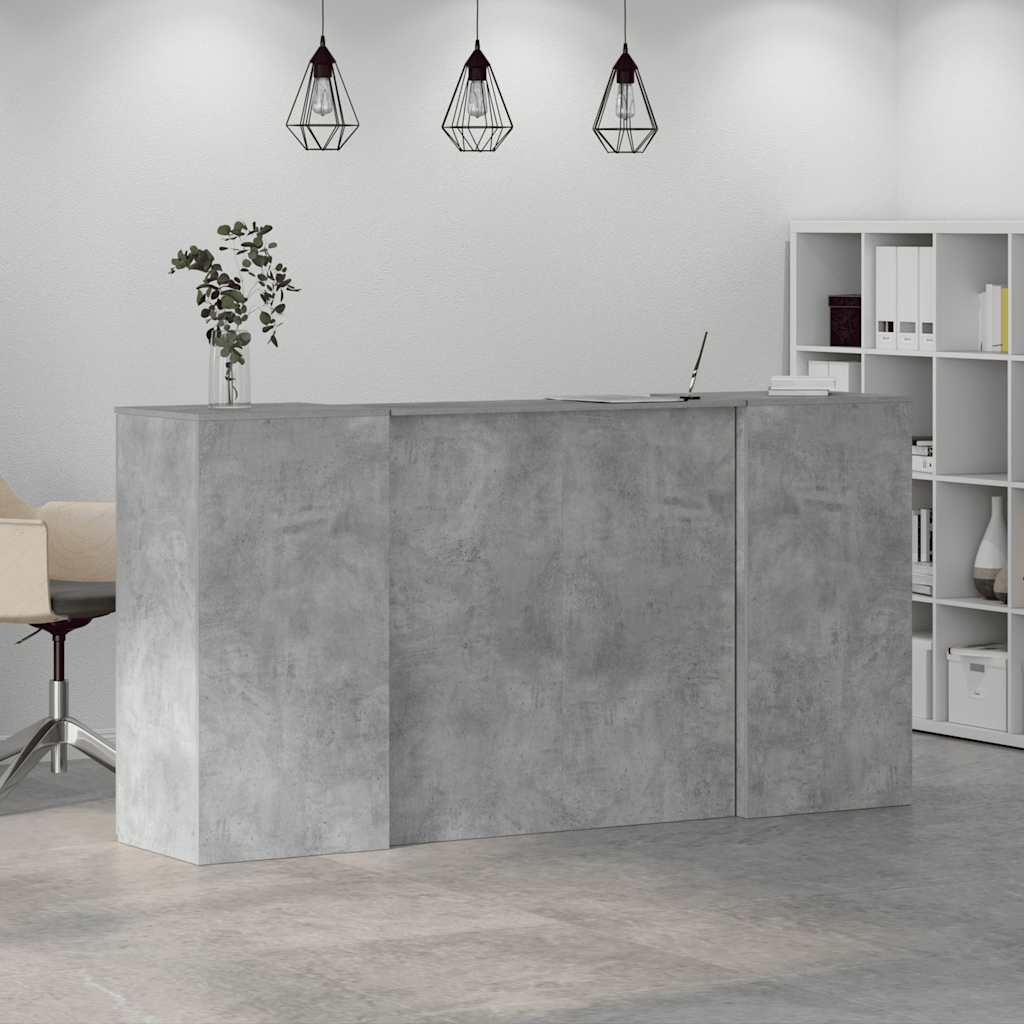 Empfangstheke Betongrau 200x50x103,5 cm Holzwerkstoff