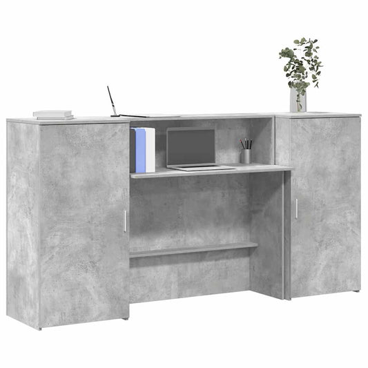 Reception Desk Concrete Grey 200x50x103.5 cm Wood-based Material