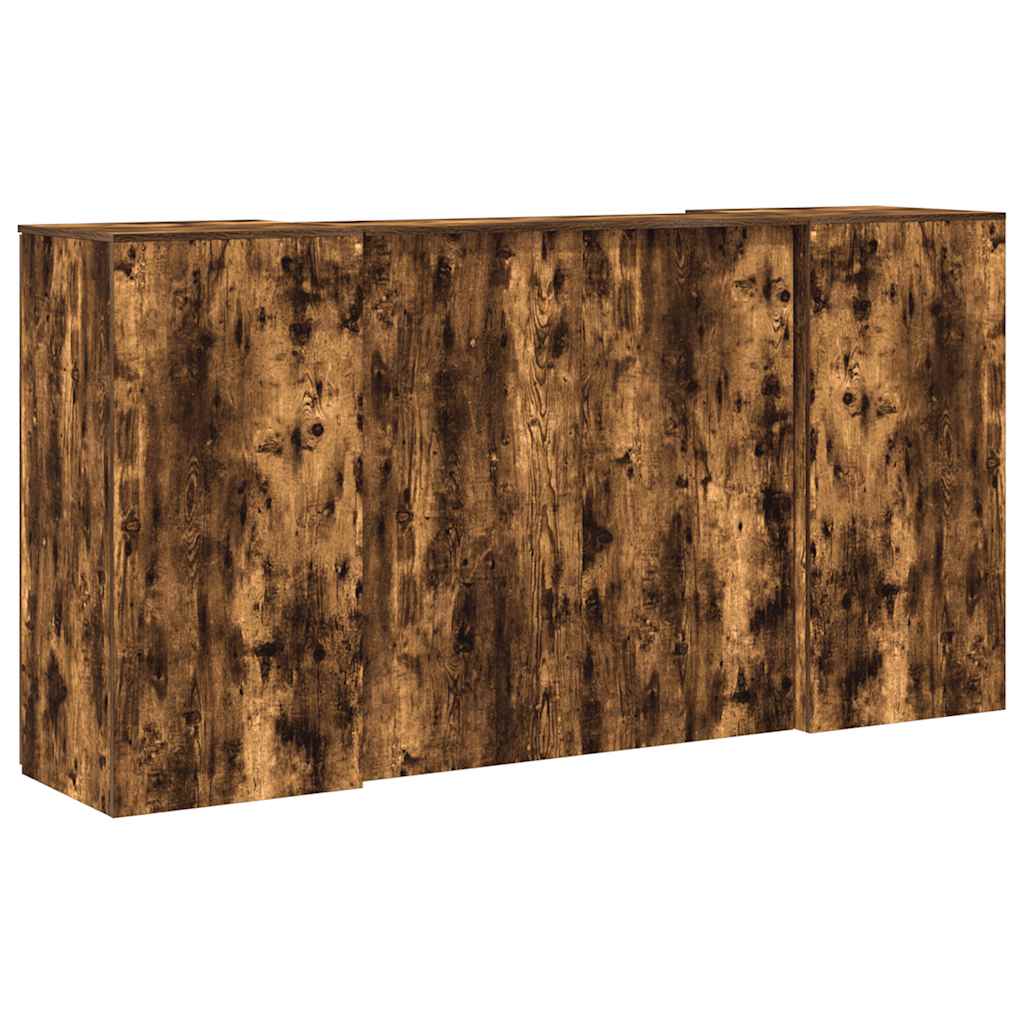 Reception desk smoked oak 200x50x103.5 cm wood-based panel
