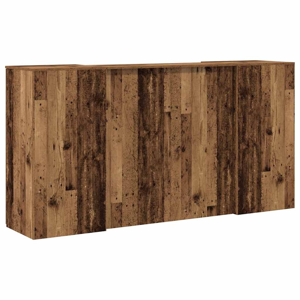 Comptoir d'accueil aspect vieux bois 200x50x103,5 cm Panneau à base de bois