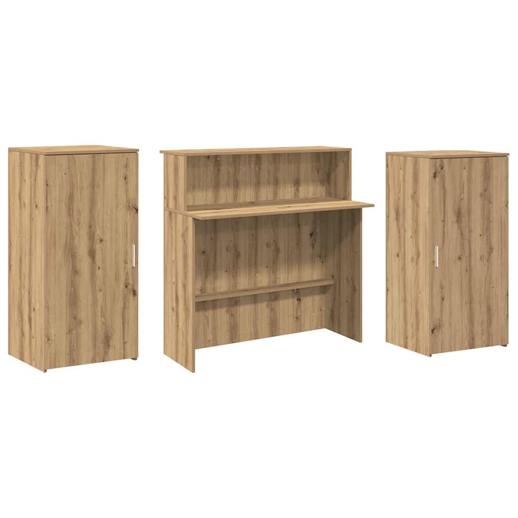 Comptoir d'accueil chêne Artisan 200x50x103,5 cm Panneau de particules