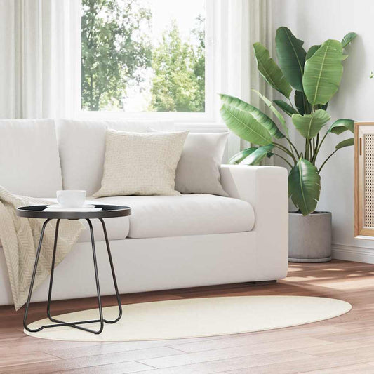 Tapis ovales HUARTE Crème 80 x 150 cm 100 % polyester