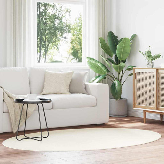 Tapis ovales HUARTE Crème 140 x 200 cm 100 % polyester
