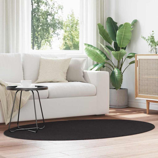 Tapis d'Orient ovale HUARTE Noir 120 x 170 cm