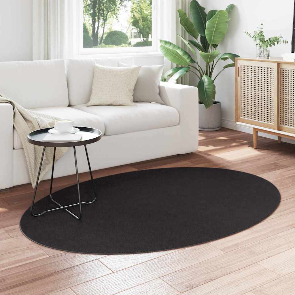 Bereichsteppiche Oval HUARTE Schwarz 120 x 170 cm