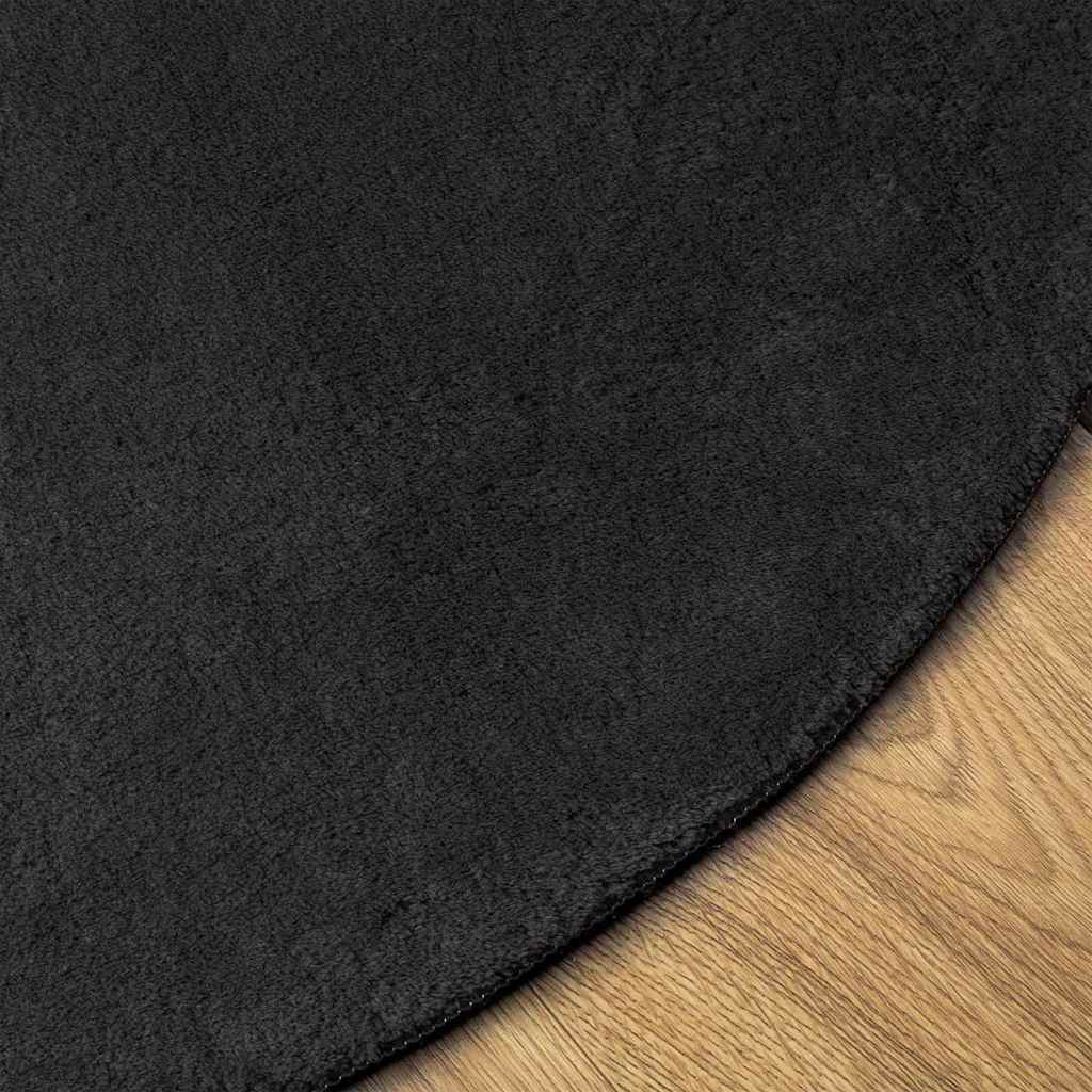 HUARTE Black Oval Area Rug 140 x 200 cm