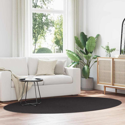Tapis ovale HUARTE Noir 160 x 230 cm