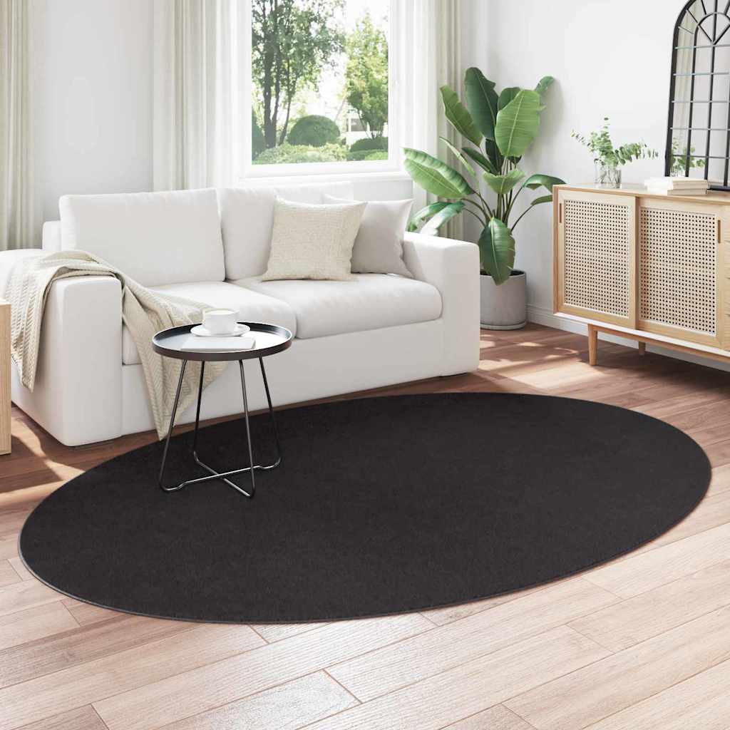 Bereichsteppiche Oval HUARTE Schwarz 160 x 230 cm