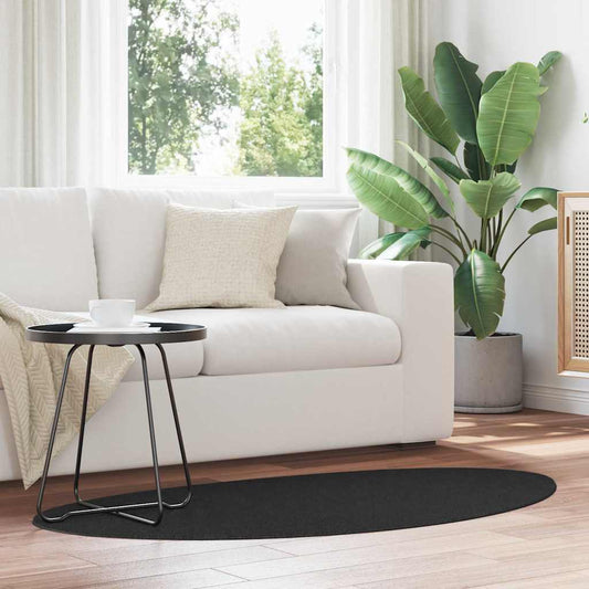 Tapis d'appoint HUARTE Noir 80 x 150 cm Polyester
