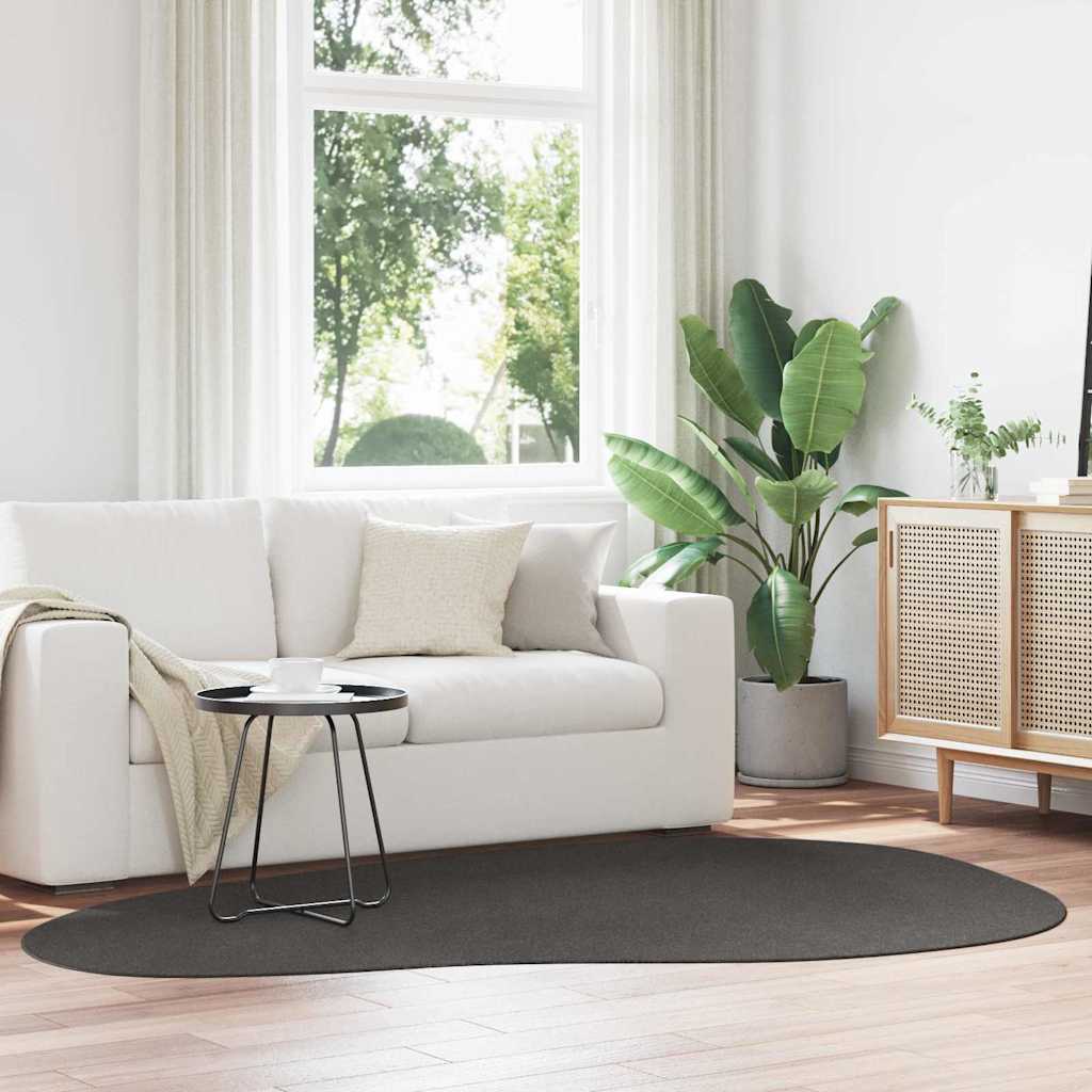 Area Rugs HUARTE Anthracite 160 x 230 cm Polyester